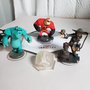 Disney Infinity Starter Pack Figures & Base Play Set Sully Mr. Incredible Pirate